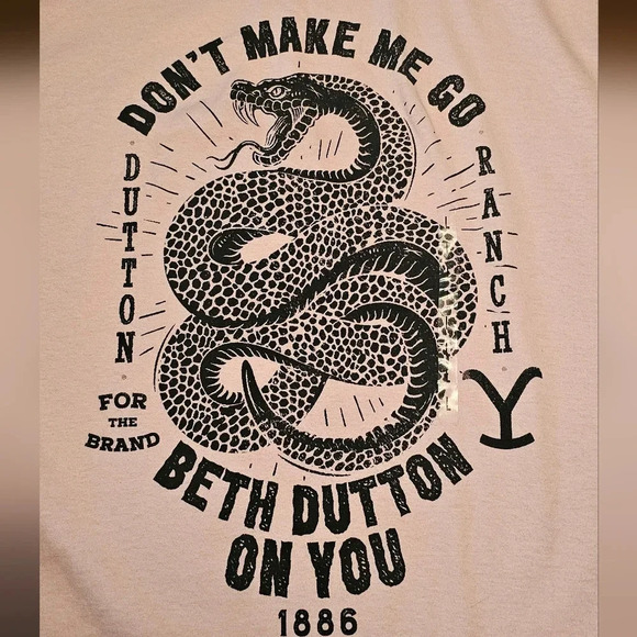 **$OLD**Yellowstone Don't Make Me Go Beth Dutton On You T-Shirt Pink Size Large - Picture 9 of 9
